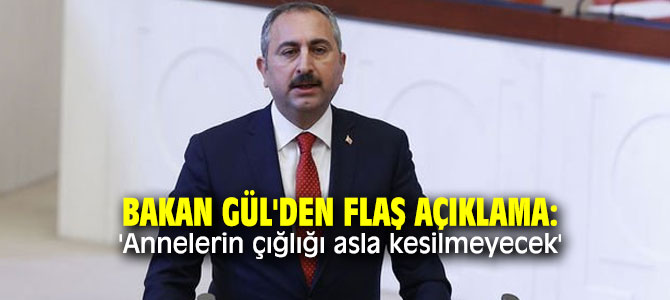 Bakan Gül'den flaş açıklama: 'Annelerin çığlığı asla kesilmeyecek'