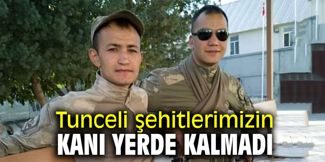 Tunceli şehitlerimizin kanı yerde kalmadı