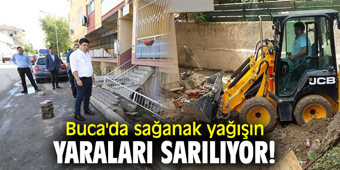 Buca'da sağanak yağışın yaraları sarılıyor!