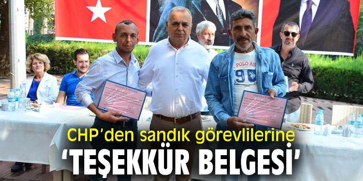 Sandık görevlilerine Torbalı’da ‘Teşekkür Belgesi’