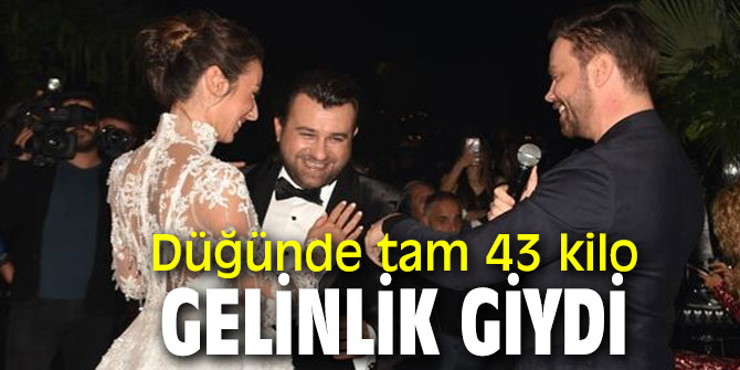 43 kilo gelinlik giydi
