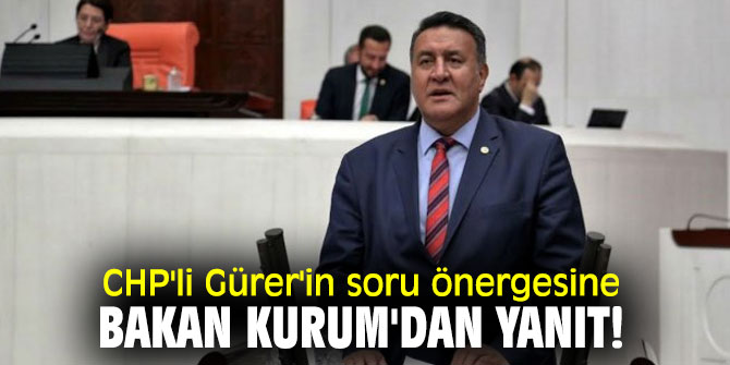 CHP'li Gürer'in soru önergesine Bakan Kurum'dan yanıt!