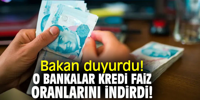 Bakan duyurdu! O bankalar kredi faiz oranlarını indirdi!