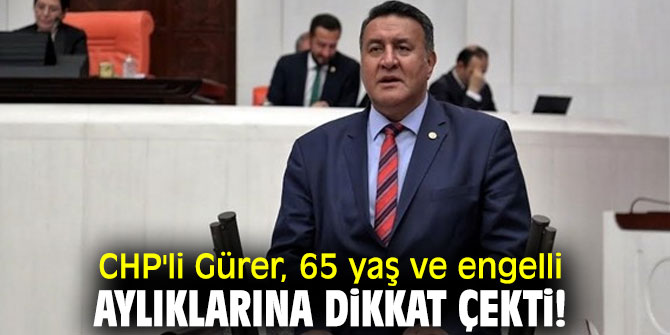 CHP'li Gürer, 65 yaş ve engelli aylıklarına dikkat çekti!