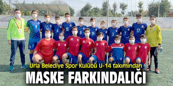Urla Belediye Spor Kulübü U-14 takımından Maske Farkındalığı