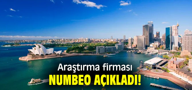 Araştırma firması Numbeo açıkladı! 