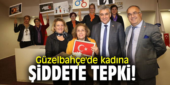 Güzelbahçe'de kadına şiddete tepki!