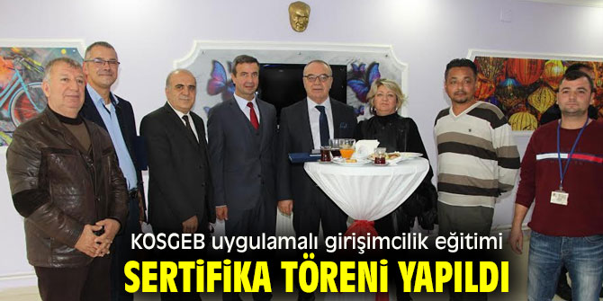 KOSGEB Eğitim sertifikası töreni Foça'da gerçekleşti