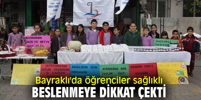 Bayraklı'da öğrencilerden doğal ürün standı!