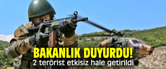 Bakanlık duyurdu! 2 terörist etkisiz hale getirildi