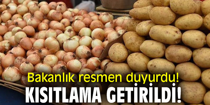 Bakanlık resmen duyurdu! Kısıtlama getirildi!