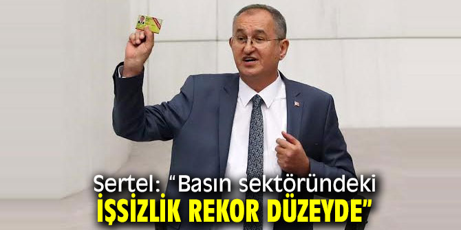 Sertel: “Basın sektöründeki işsizlik rekor düzeyde”