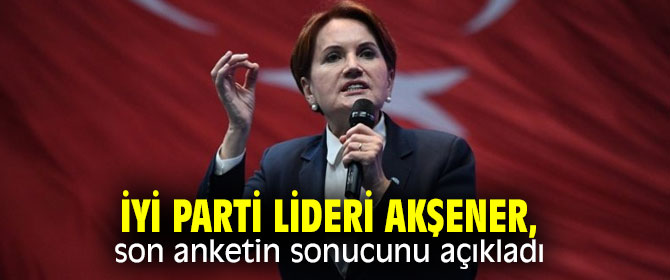 İYİ Parti lideri Akşener'den flaş açıklamalar! Son anketin sonucunu...
