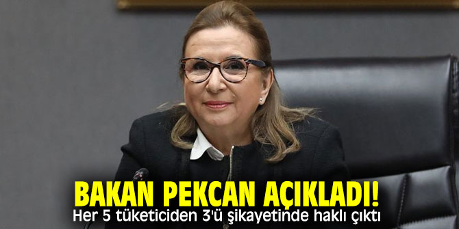 Bakan Pekcan'dan tüketici şikayeti açıklaması