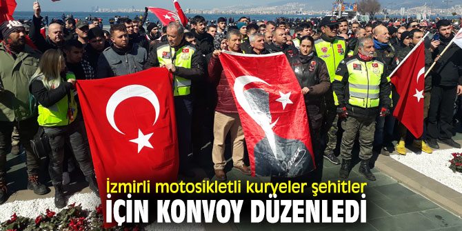 İzmirli motosikletli kuryeler şehitler için bir araya geldi