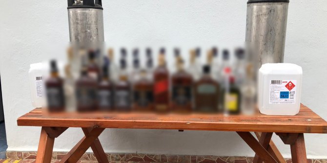 595 litre kaçak içki ele geçirildi
