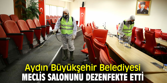 Aydın'da meclis salonu dezenfekte edildi