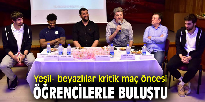 Bornova Belediyesporlular kritik maç öncesi öğrencilerle buluştu