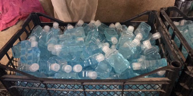 Sahte dezenfektan operasyonu: 3 bin şişe!