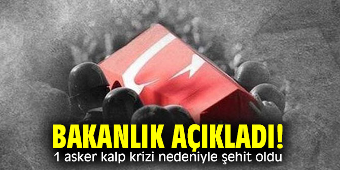 Bakanlık açıkladı! 1 asker kalp krizi nedeniyle şehit oldu