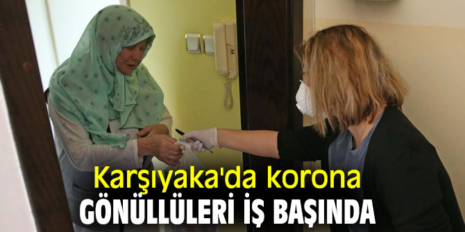 Karşıyaka'da gönüllüler korona broşürü dağıttı