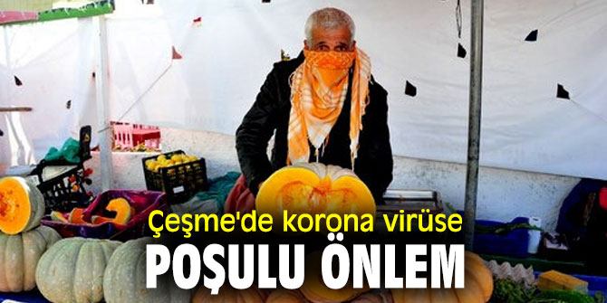 Çeşme'de korona virüse poşulu önlem