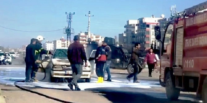 Seyir halindeki araç alev aldı!