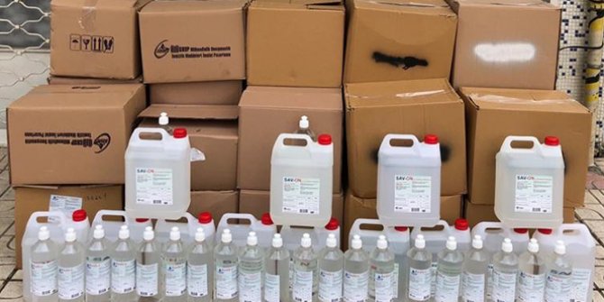 657 litre kaçak dezenfektan ele geçirildi