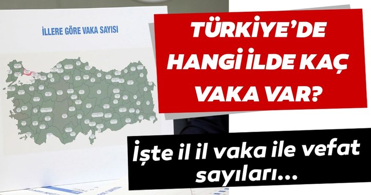 İşte il il koronavirüs vaka ile vefat sayıları…
