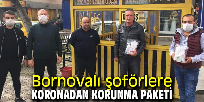 Bornovalı şoförlere koronadan korunma paketi