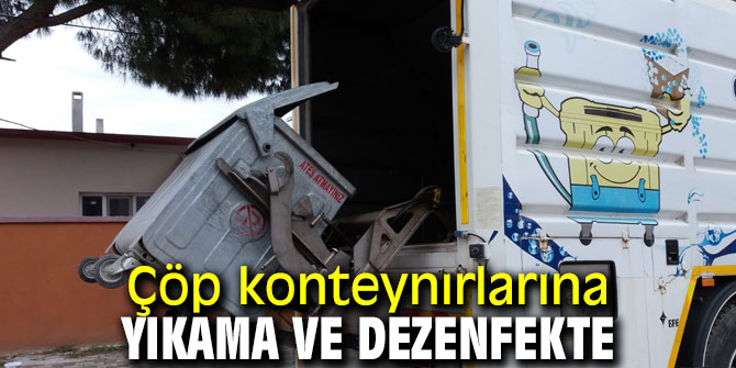 Çöp konteynırlarına yıkama ve dezenfekte