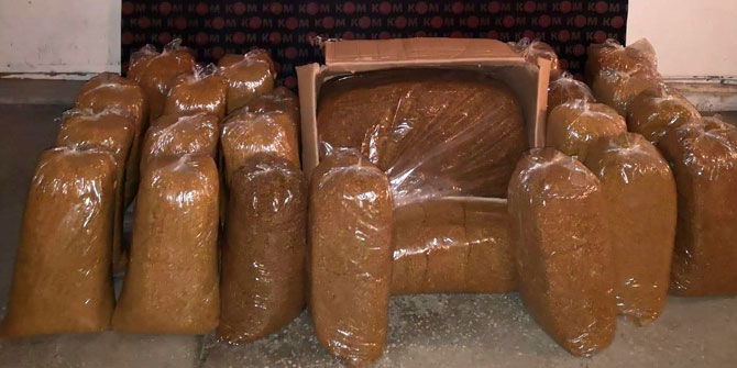185 kilogram kaçak tütün ele geçirildi!