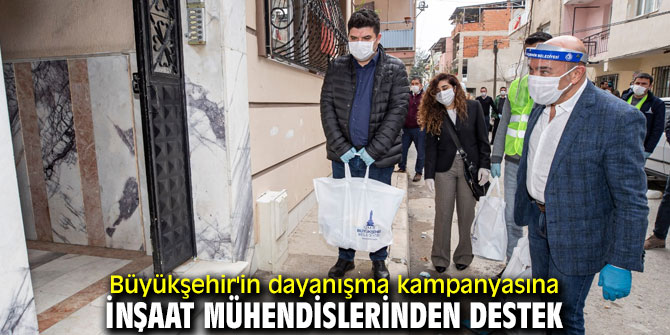 İnşaat mühendislerinden Büyükşehir'in dayanışma kampanyasına destek