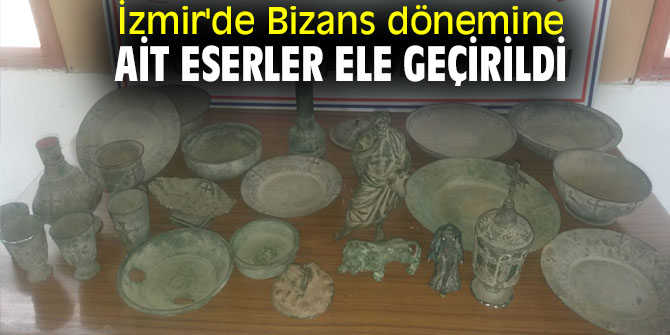 İzmir'de tarihi eser operasyonu! Bizans dönemine ait eserler ele geçirildi