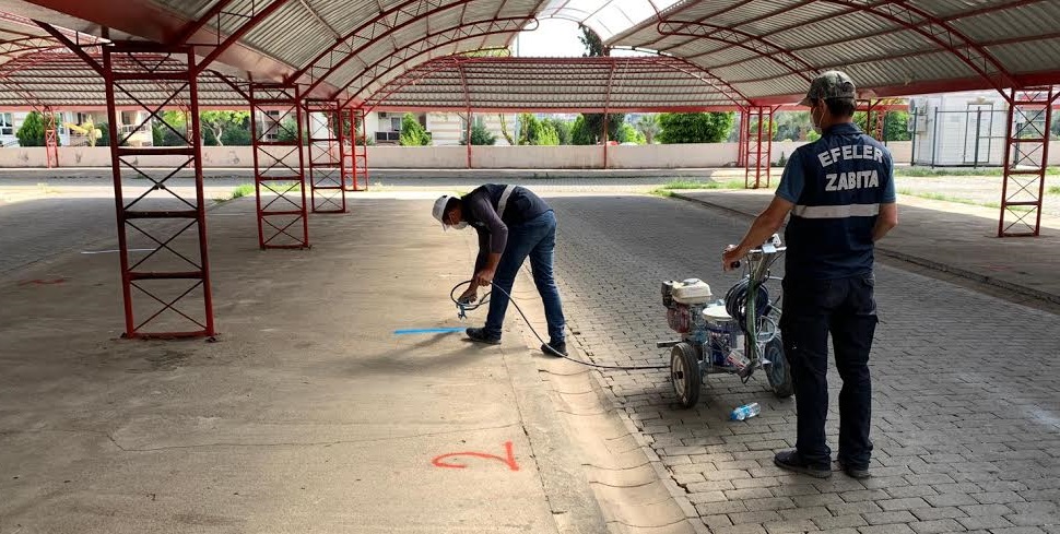 EFELER PAZARLARINDA SOSYAL MESAFE DÜZENLEMESİ