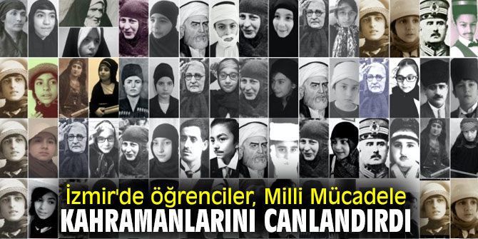 İzmir'de öğrenciler, evlerinden Milli Mücadele kahramanlarını canlandırdı