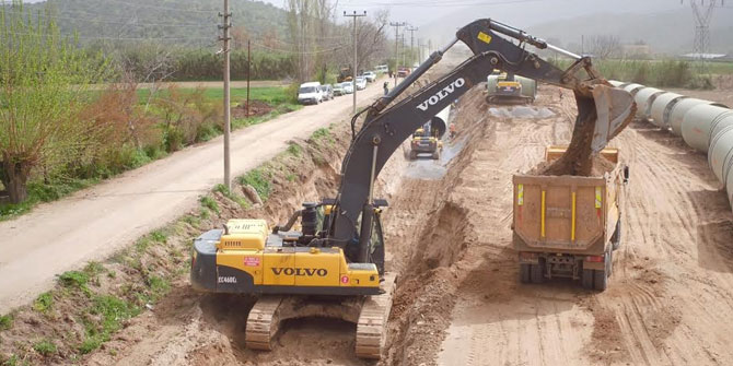 Koçarlı Bağarası sulama inşaatı sürüyor!