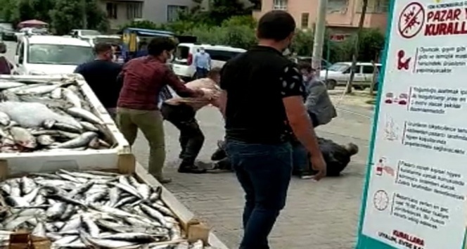 Pazarda denetim yapıyorlardı! Darp edildiler!