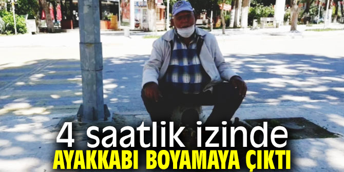 4 saatlik iznini ayakkabı boyayarak geçirdi!