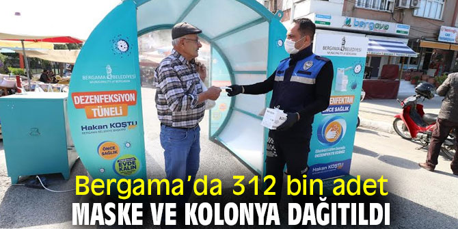 Bergama’da 312 bin adet maske ve kolonya dağıtıldı