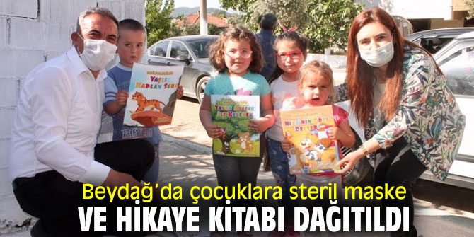 Beydağ’da çocuklara steril maske ve hikaye kitabı dağıtıldı