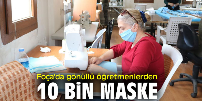 Foça'da gönüllülerden maske 
