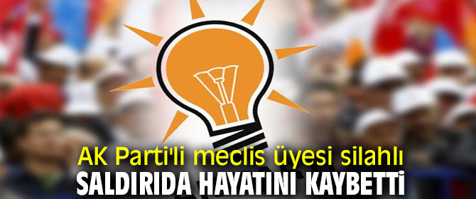 AK Parti'li meclis üyesi silahlı saldırıya uğradı!