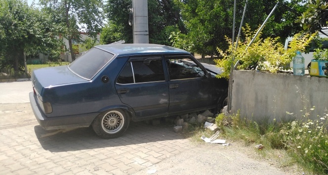 Manevra yaptı, bahçe duvarından içeri girdi!