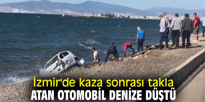 Otomobil takla attı, denize düştü: 3 yaralı