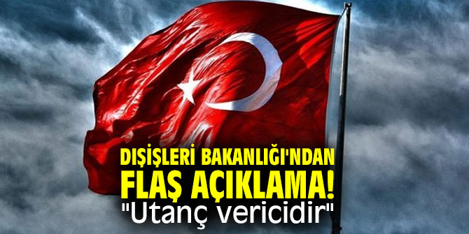 Dışişleri Bakanlığı'ndan flaş açıklama! "Utanç vericidir"
