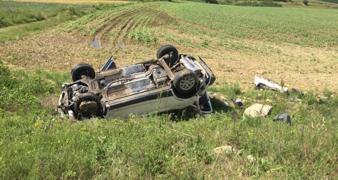 Takla atan araçtan mucize kurtuluş!