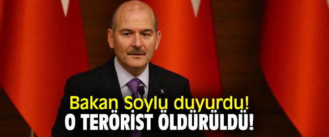Bakan Soylu duyurdu!  O terörist öldürüldü!
