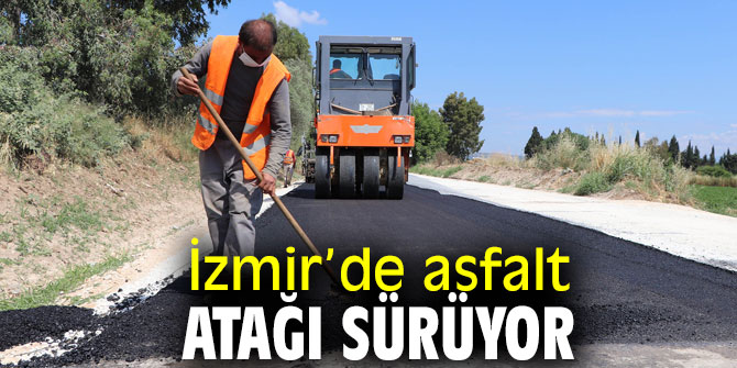 İzmir'de asfalt ekipleri hafta sonu asfalt mesaisi yaptı