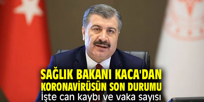 Bakan Kaca'dan koronavirüsün son durumu! İşte can kaybı ve vaka sayısı